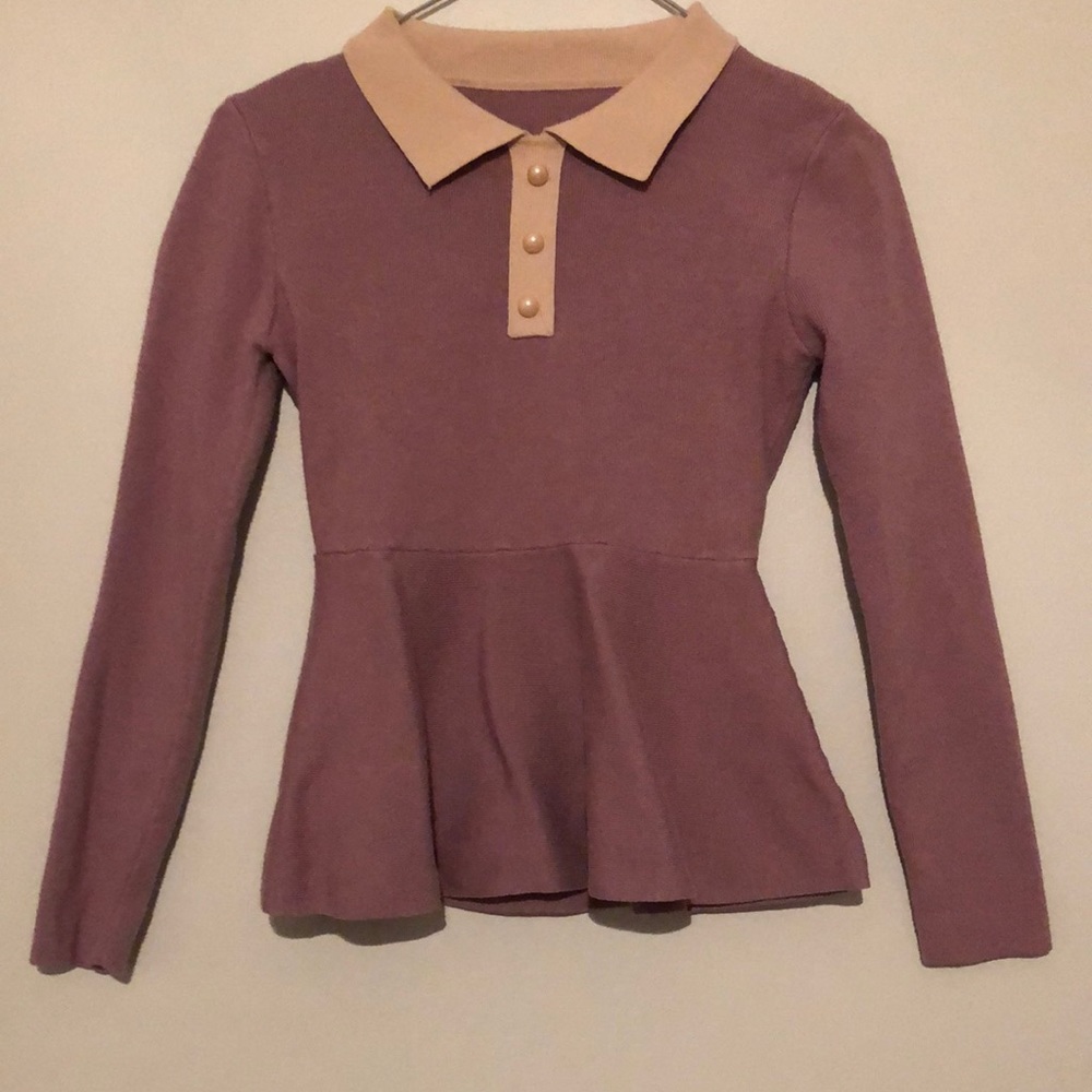 Cute Purple Sweater Blouse